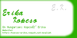 erika kopcso business card